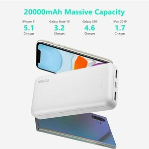 Miady 2-Pack 20000mAh Portable Charger Power Bank, Dual USB Output and USB-C